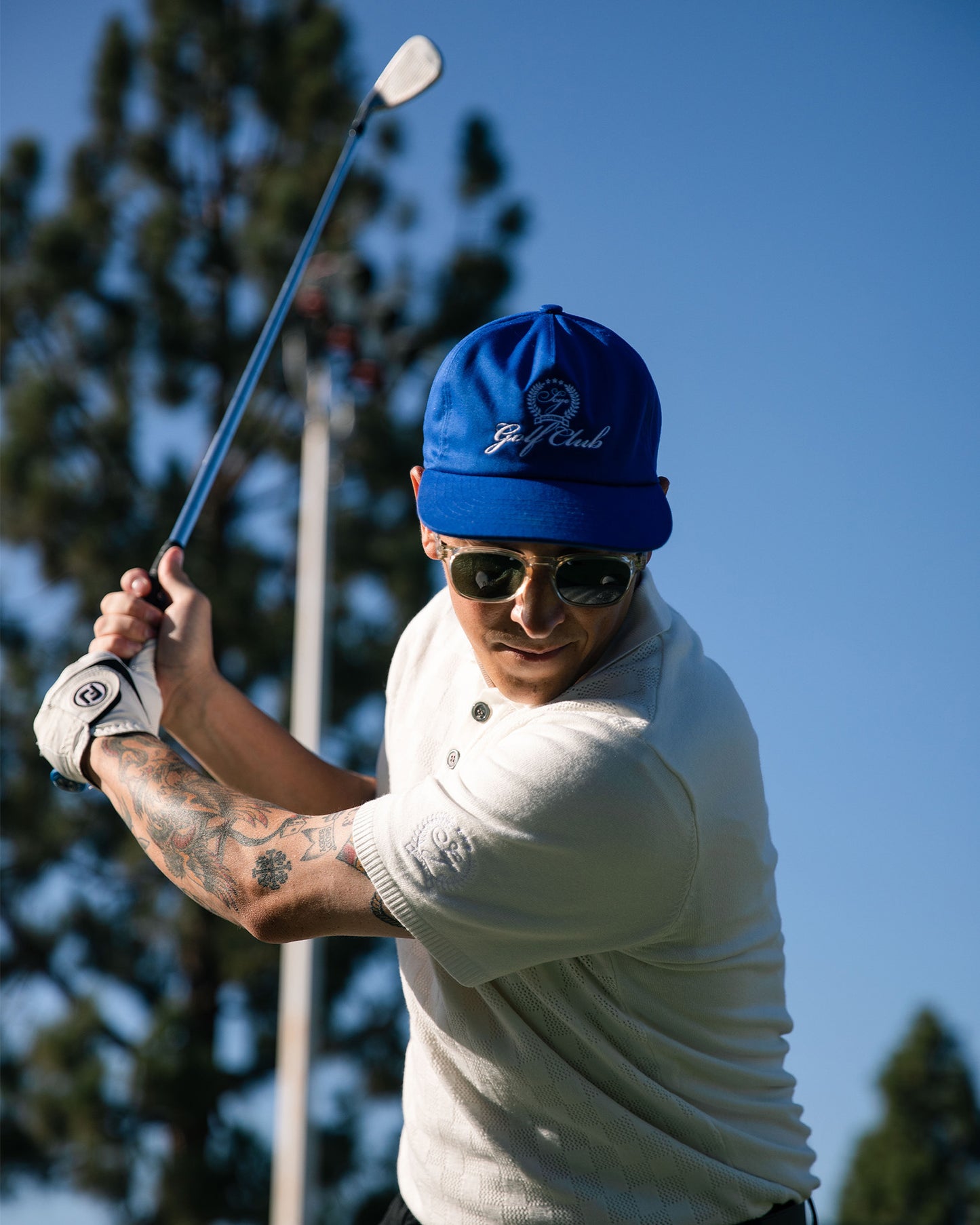 Checkerboard Knit Polo