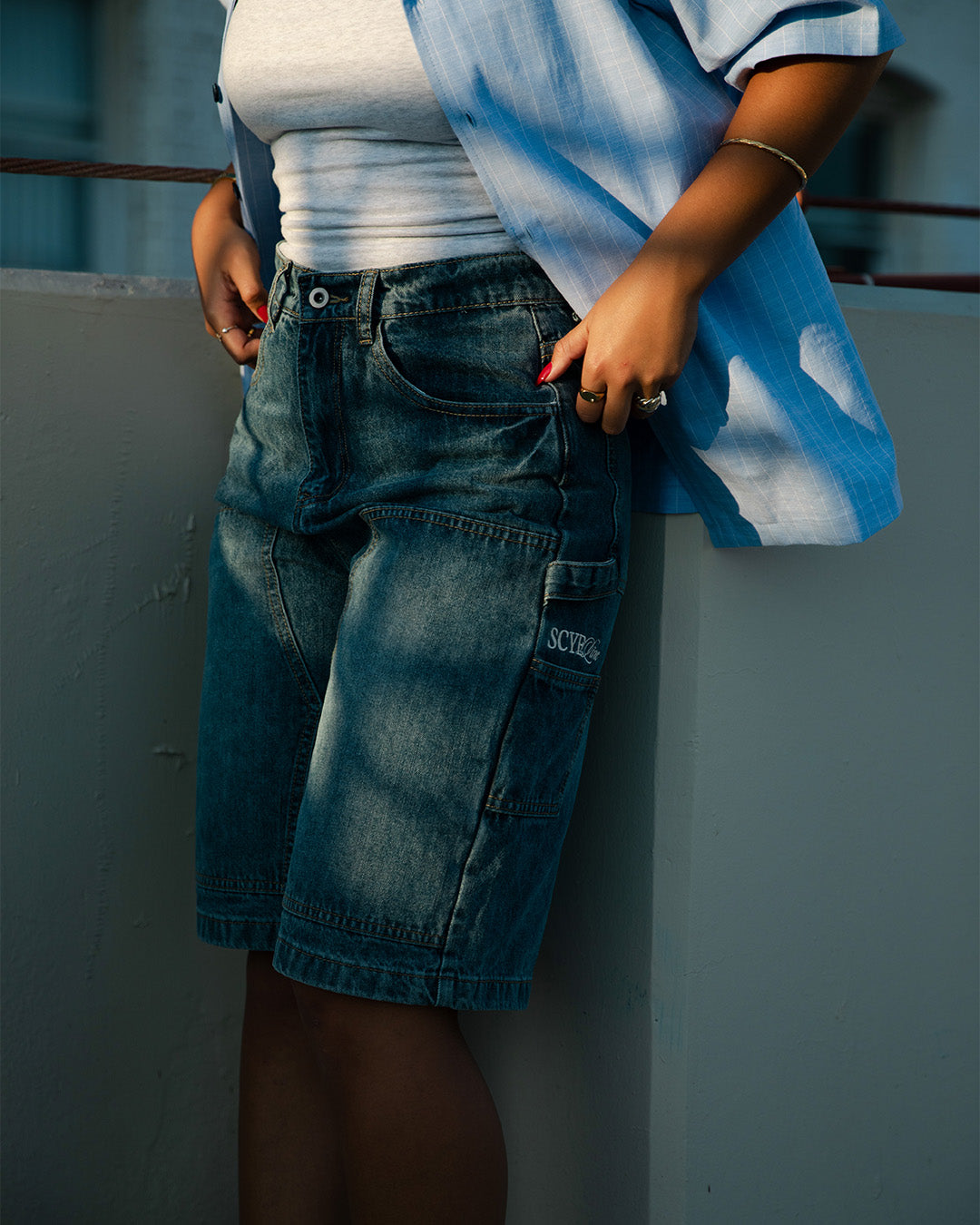Blue SCYE Denim Shorts