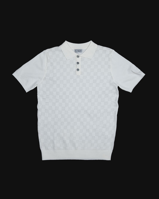 Checkerboard Knit Polo
