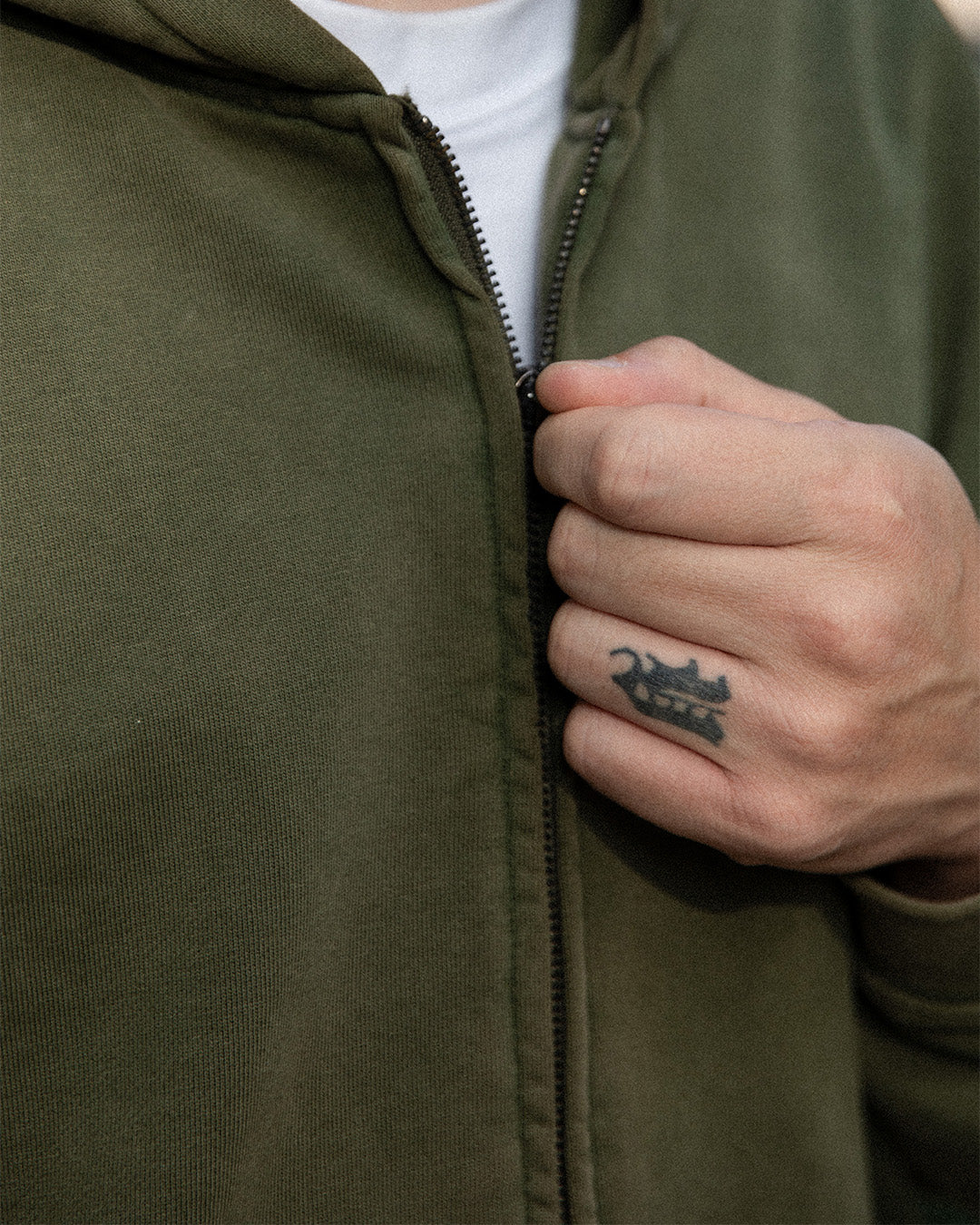 Washed Olive Zip Through - SCYE Line