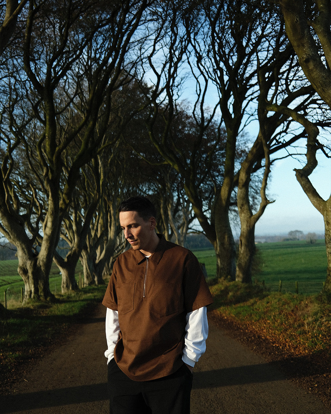 1/2 Zip Workman Shirt BROWN